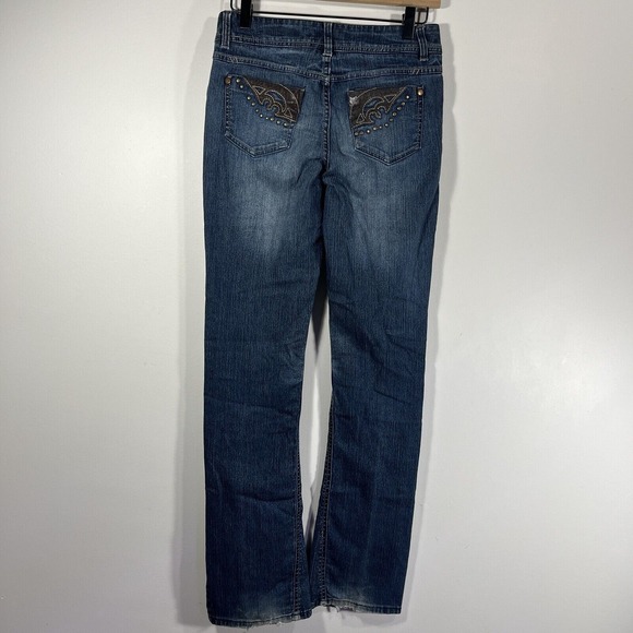 Mudd Skinny Boot Dark Wash Denim Jeans Women's Juniors Size 3 - Picture 4 of 12